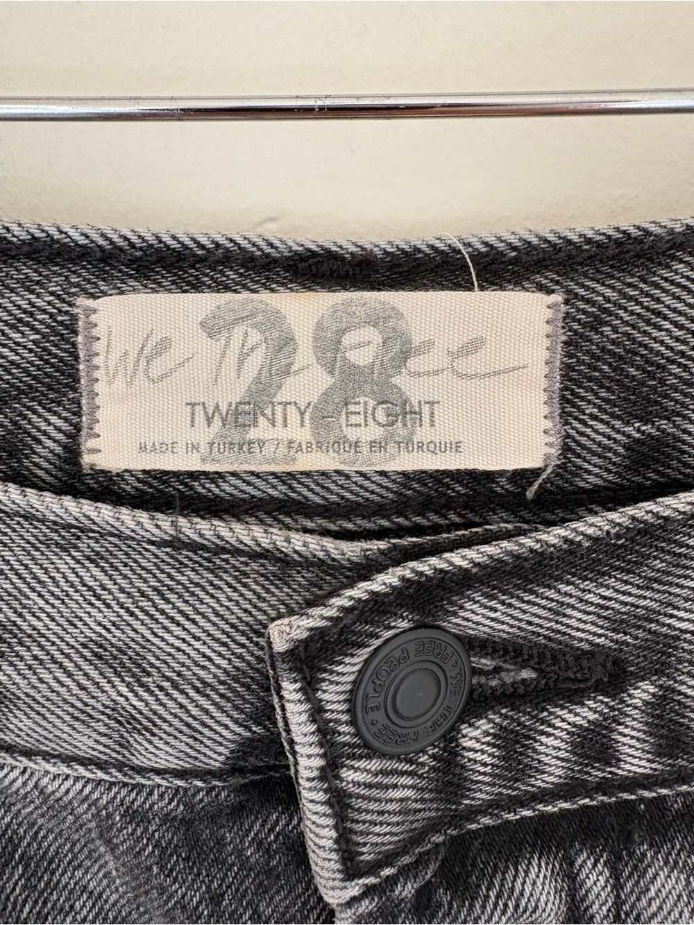 We The Free Distressed Straight-Leg Jeans in Charcoal Gray - Picture 7 of 9